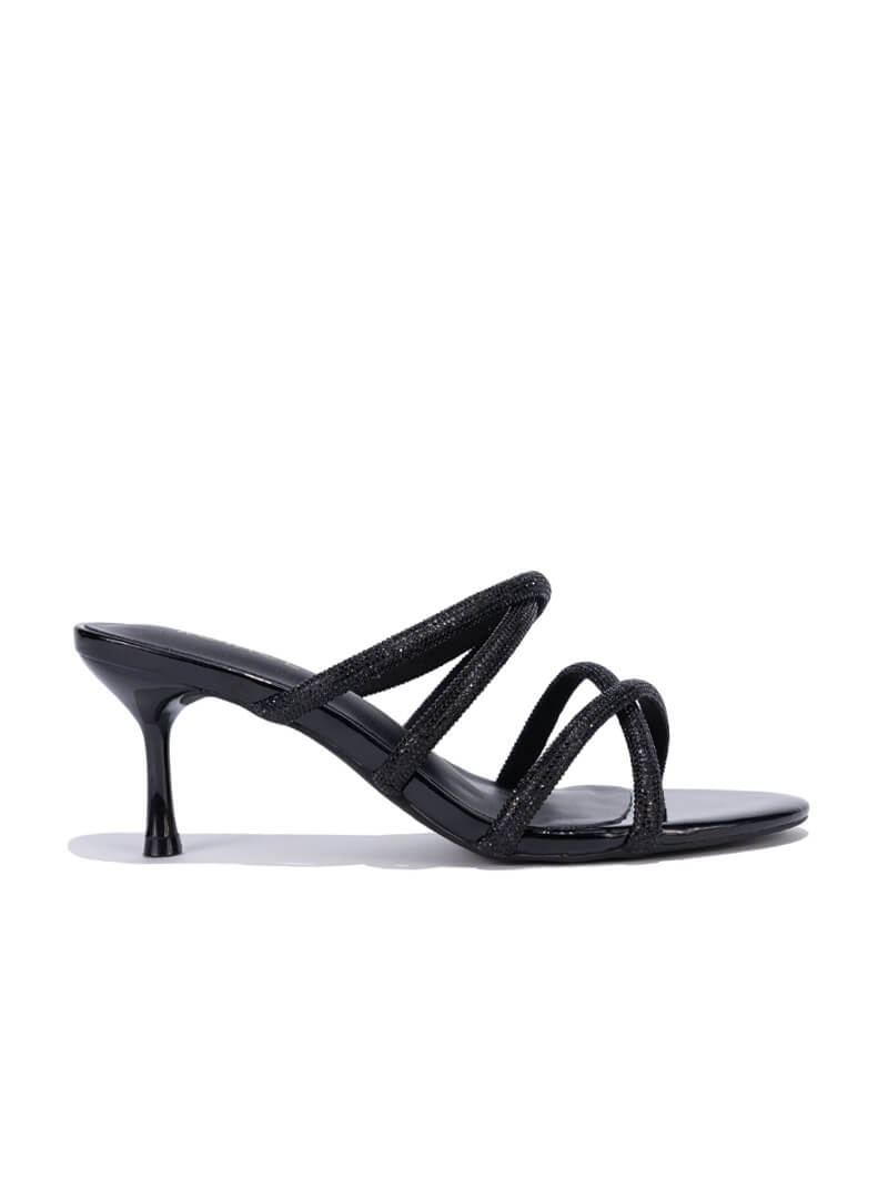 Sabots à talon ornés en strass